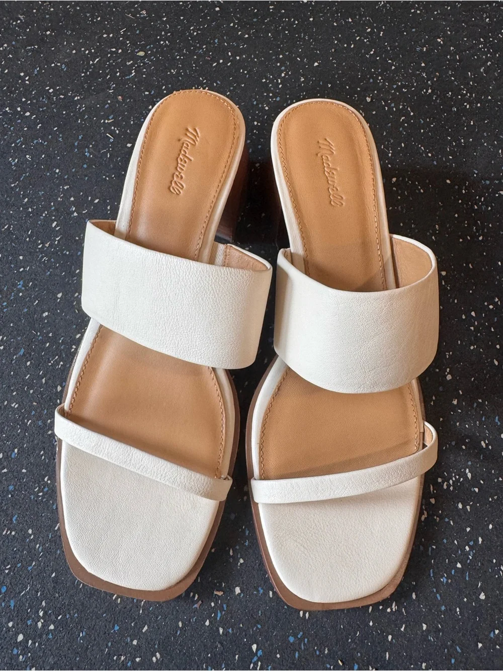 Madewell Kaitlin Wedge Slide sandal white leather 8 NWOB